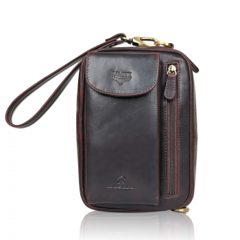 Leder Handgelenktasche für Unisex aus Rindleder 23- (147A) Herrentasche echtes Leder Tasche Bag Neu